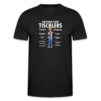 Anatomie eines Tischlers - Männer Funktions-T-Shirt - Schwarz - Vorne - AI Model Male 178 dark (178cm)