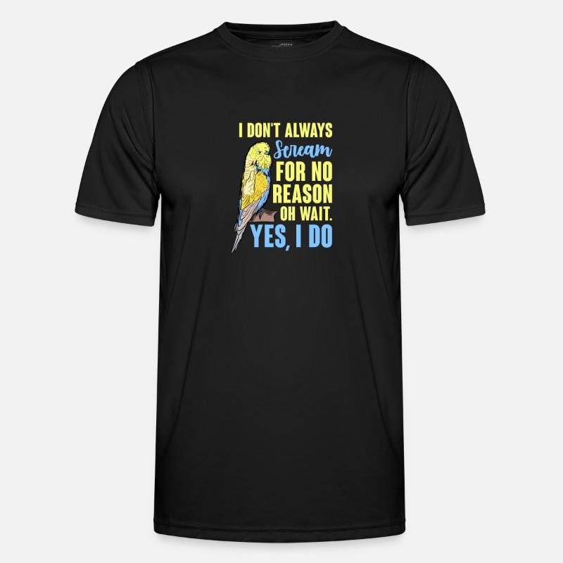 Budgie Bird Pet Parakeet Gift - Men's Functional T-Shirt - black