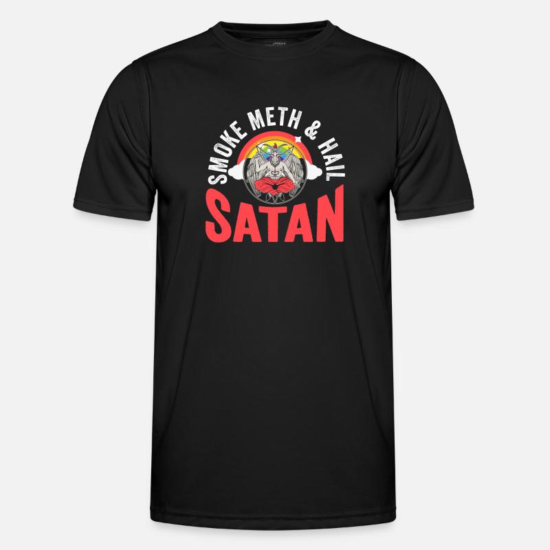 Smoke Meth Hail Satan Goth Geschenk Männer Funktions-T-Shirt