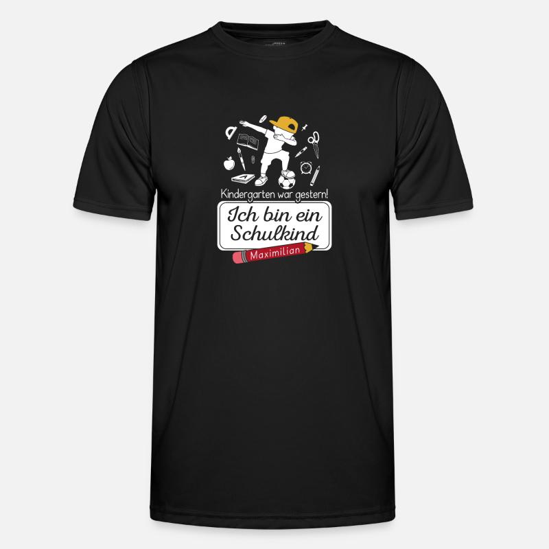 Ich bin ein Schulkind Maximilian - Männer Funktions-T-Shirt - Schwarz