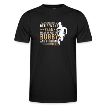 Oui, j’ai un plan de retraite auquel j’ai l’intention de jouer - T-shirt sport Homme - noir - Devant - AI Model Male 178 dark (178cm)