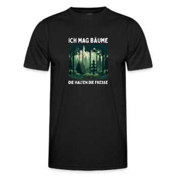 I like trees that keep their mouths shut - Men's Functional T-Shirt - black - Front - AI Model Male 178 dark (178cm)