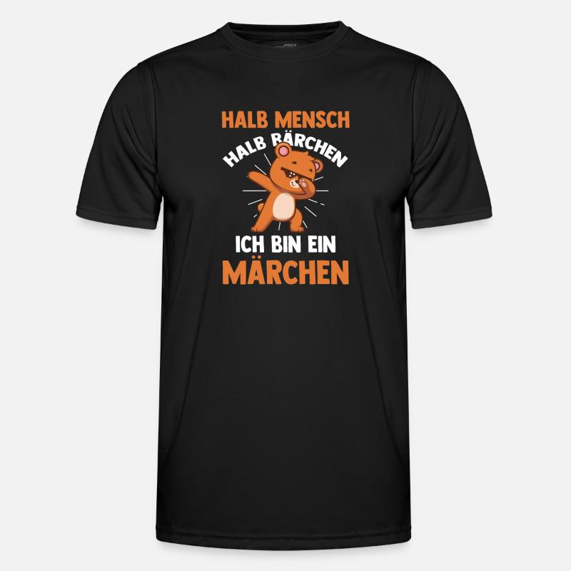 Half Human, Half Bear - Men's Functional T-Shirt - black