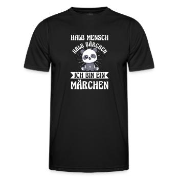 Mi-humain, mi-ours - T-shirt sport Homme - noir - Devant - AI Model Male 178 dark (178cm)