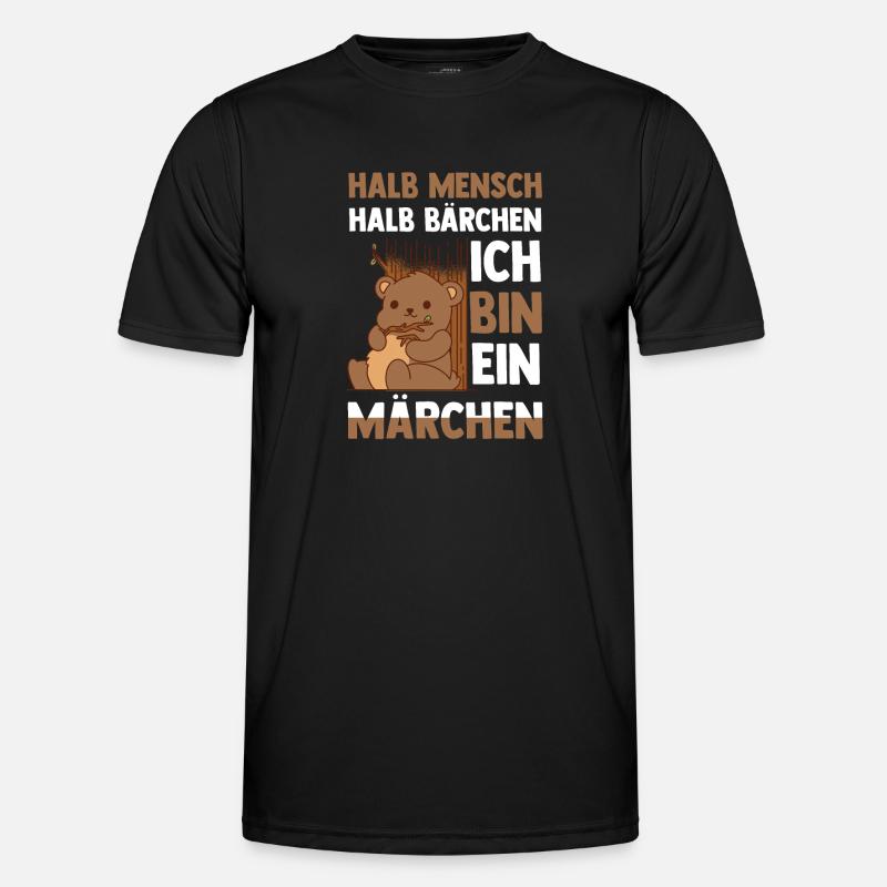 Half Human, Half Bear - Men's Functional T-Shirt - black