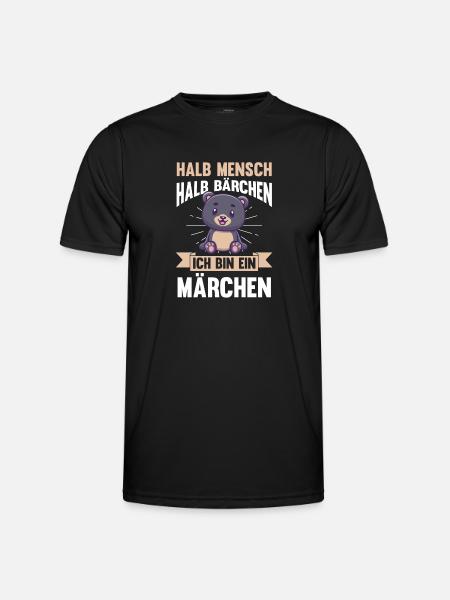 Half Human, Half Bear - Men's Functional T-Shirt - black