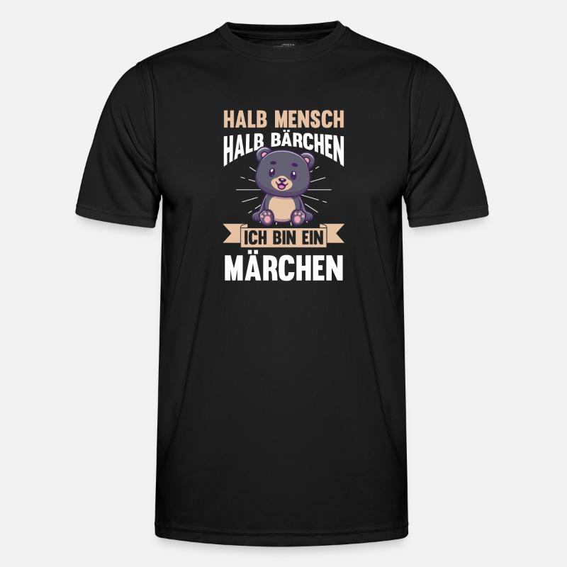 Half Human, Half Bear - Men's Functional T-Shirt - black