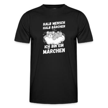Mi-humain, mi-ours - T-shirt sport Homme - noir - Devant - AI Model Male 178 dark (178cm)