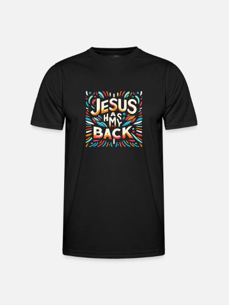 Jesus Has My Back 29 - Men's Functional T-Shirt - black