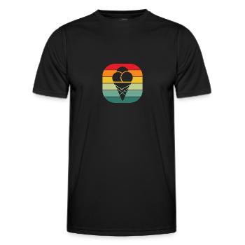 Eiscreme Eis Eiskrem Ice Cream Sommer Geschenk - Männer Funktions-T-Shirt - Schwarz - Vorne - AI Model Male 178 dark (178cm)