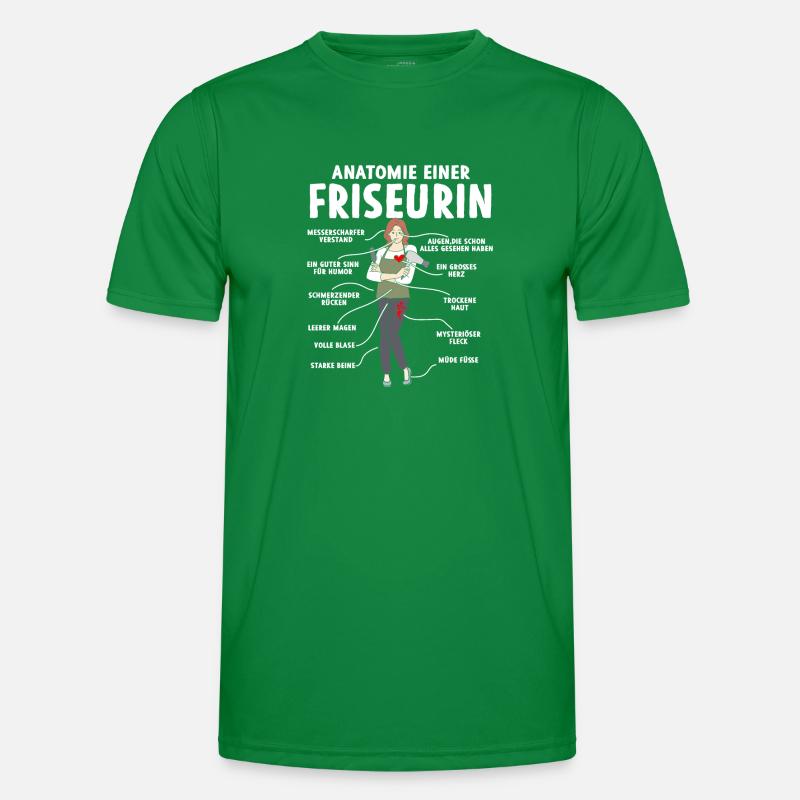 Anatomie einer Friseurin Männer Funktions-T-Shirt