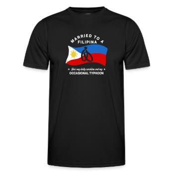 Married to a Filipina - Men's Functional T-Shirt - black - Front - AI Model Male 178 dark (178cm)