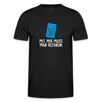 Mathe Mathematik Lehrer Rechner - Männer Funktions-T-Shirt - Schwarz - Vorne - AI Model Male 178 dark (178cm)
