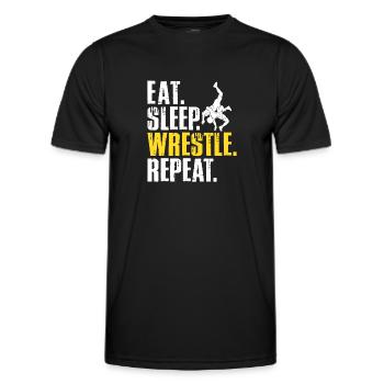 Wrestling Wrestler Fight Wrestling Ringer Gift - Men's Functional T-Shirt - black - Front - AI Model Male 178 dark (178cm)