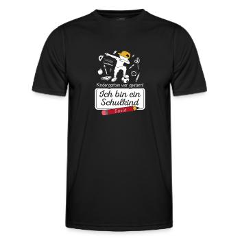 Je suis un écolier David - T-shirt sport Homme - noir - Devant - AI Model Male 178 dark (178cm)