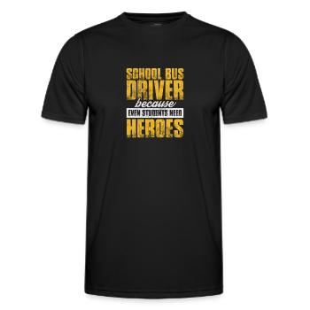 Busfahrer - Männer Funktions-T-Shirt - Schwarz - Vorne - AI Model Male 178 dark (178cm)