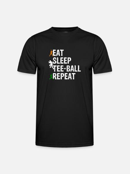 Eat Sleep Tee-ball Repeat - Männer Funktions-T-Shirt - Schwarz