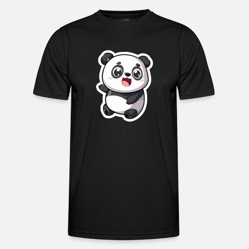 Exuberant Panda Buddy Sticker - Men's Functional T-Shirt - black