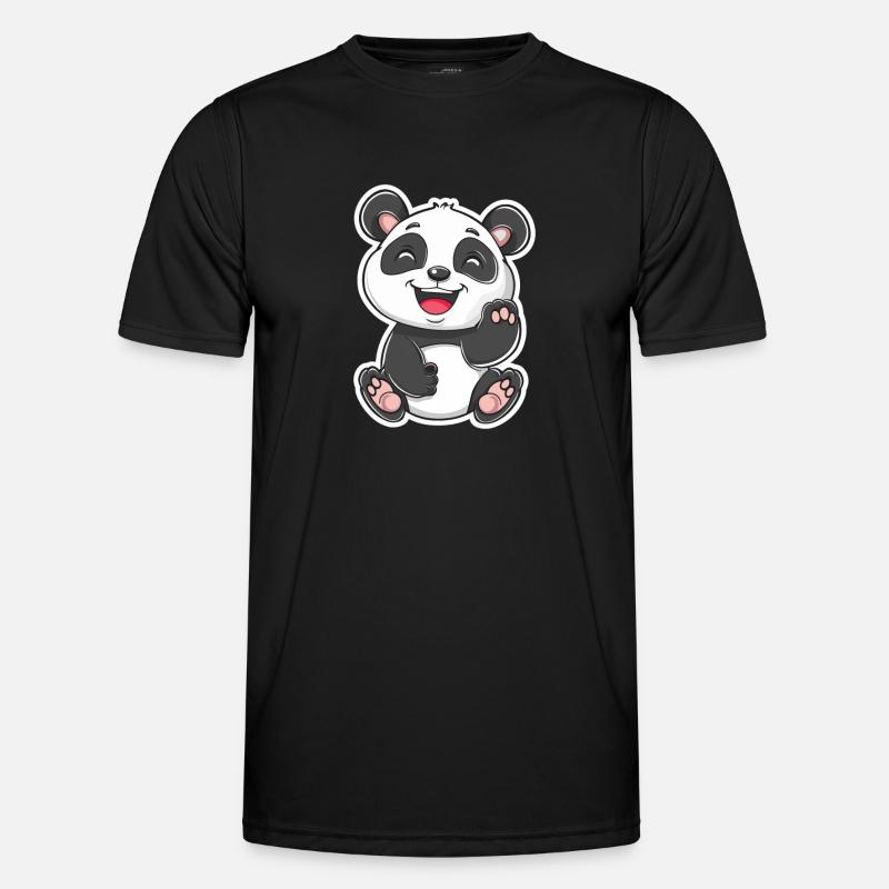 Exuberant Panda Buddy Sticker - Men's Functional T-Shirt - black