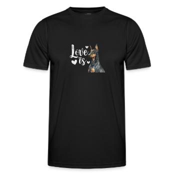 Doberman - Men's Functional T-Shirt - black - Front - AI Model Male 178 dark (178cm)