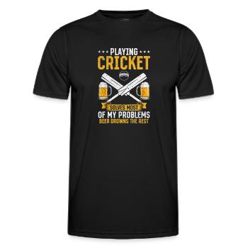 Jouer au cricket résout la plupart de mes problèmes - T-shirt sport Homme - noir - Devant - AI Model Male 178 dark (178cm)