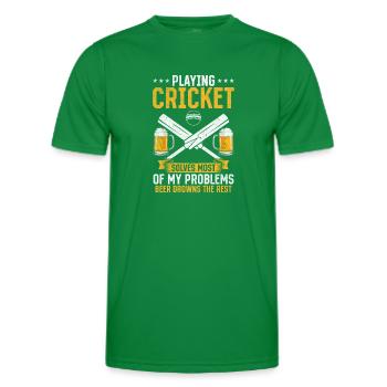 Jouer au cricket résout la plupart de mes problèmes - T-shirt sport Homme - vert - Devant - AI Model Male 178 dark (178cm)