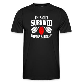 This guy survived bypass surgery - Men's Functional T-Shirt - black - Front - AI Model Male 178 dark (178cm)