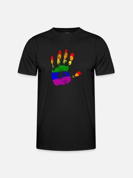 Rainbow Connection Embrace, Happy Pride - Men's Functional T-Shirt - black