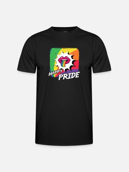Rainbow Connection Étreinte, Joyeuse Fierté - T-shirt sport Homme - noir