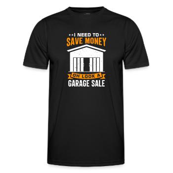 Vente de garage - T-shirt sport Homme - noir - Devant - AI Model Male 178 dark (178cm)