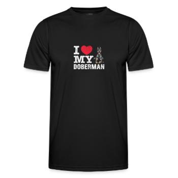 Dobermann - Männer Funktions-T-Shirt - Schwarz - Vorne - AI Model Male 178 dark (178cm)