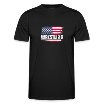 Wrestling Wrestler Fight Wrestling Ringer Gift - Men's Functional T-Shirt - black - Front - AI Model Male 178 dark (178cm)