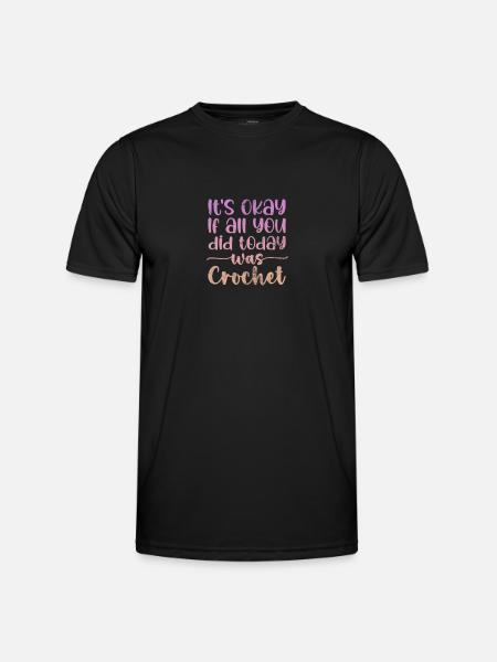 Crochet Knitting - Men's Functional T-Shirt - black