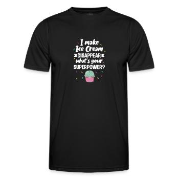 Eiscreme Eis Eiskrem Ice Cream Sommer Geschenk - Männer Funktions-T-Shirt - Schwarz - Vorne - AI Model Male 178 dark (178cm)