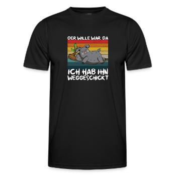 La volonté était là, je l’ai renvoyé - T-shirt sport Homme - noir - Devant - AI Model Male 178 dark (178cm)