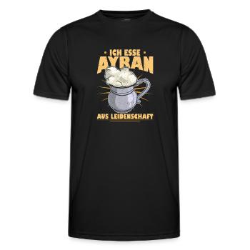 Döner Ayran Getränk Joghurt Imbiss Kebab Salz - Männer Funktions-T-Shirt - Schwarz - Vorne - AI Model Male 178 dark (178cm)