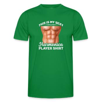 This Is My Sexy Harmonica Player Shirt Harmonica M - Männer Funktions-T-Shirt - Kelly Green - Vorne - AI Model Male 178 dark (178cm)