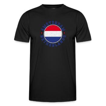 Niederlande Flagge Landesfarben Herkunft - Männer Funktions-T-Shirt - Schwarz - Vorne - AI Model Male 178 dark (178cm)