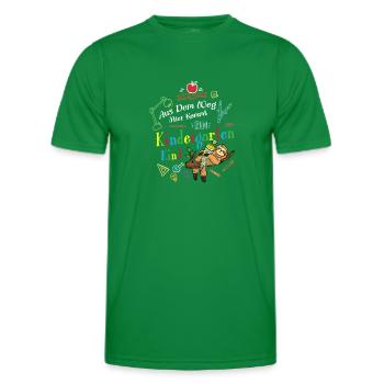 Aus Der Weg Hier Kommt Ein Kindergartenkind - Männer Funktions-T-Shirt - Kelly Green - Vorne - AI Model Male 178 dark (178cm)