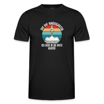 Bye Bye Kindergarten I'm Jetting Into 1st Grade - Men's Functional T-Shirt - black - Front - AI Model Male 178 dark (178cm)