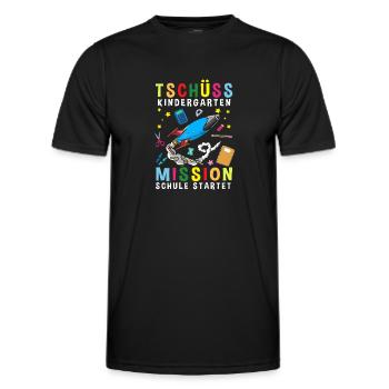 Bye Bye Kindergarten Mission School Starts - Men's Functional T-Shirt - black - Front - AI Model Male 178 dark (178cm)