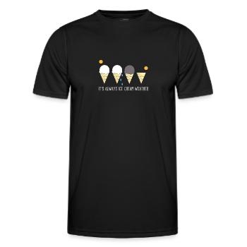 Eiscreme Eis Eiskrem Ice Cream Sommer Geschenk - Männer Funktions-T-Shirt - Schwarz - Vorne - AI Model Male 178 dark (178cm)