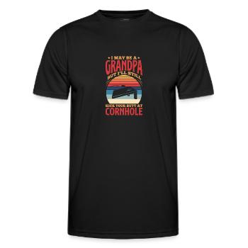 Cornhole Beanbag Sackloch Geschenk - Männer Funktions-T-Shirt - Schwarz - Vorne - AI Model Male 178 dark (178cm)