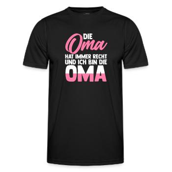 Oma Familie Enkelkind Geschenk - Männer Funktions-T-Shirt - Schwarz - Vorne - AI Model Male 178 dark (178cm)