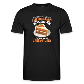 Funny Carrot Cake Saying - Men's Functional T-Shirt - black - Front - AI Model Male 178 dark (178cm)