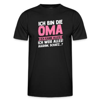 Oma Familie Enkelkind Geschenk - Männer Funktions-T-Shirt - Schwarz - Vorne - AI Model Male 178 dark (178cm)