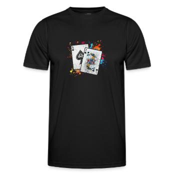 Black Jack Blackjack Kartenspiel Casino Geschenk - Männer Funktions-T-Shirt - Schwarz - Vorne - AI Model Male 178 dark (178cm)
