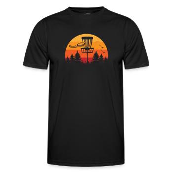 Disc Golf Basket - Disc Golf Player Disc Golf Disc - Men's Functional T-Shirt - black - Front - AI Model Male 178 dark (178cm)