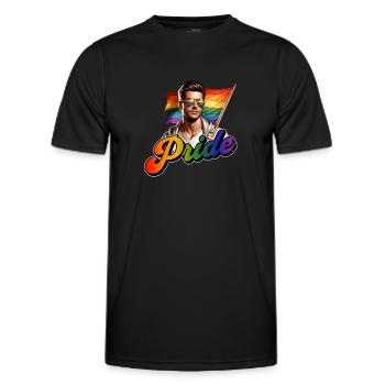 Pride Gay CSD Love LGBTQ Farben des Regenbogens - Männer Funktions-T-Shirt - Schwarz - Vorne - AI Model Male 178 dark (178cm)