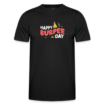 Burpees Fitness Burpee Krafttraining Geschenk - Männer Funktions-T-Shirt - Schwarz - Vorne - AI Model Male 178 dark (178cm)